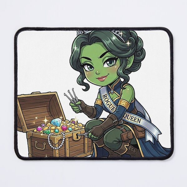 Item preview, Chibi Green Beauty Queen Rogue - Glamorous Thief DND Tabletop RPG designed and sold by ComTheaterShop.
