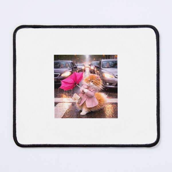 Item preview, Luxury Cat Crossing in the Rain designed and sold by LovelyCatGalaxy.