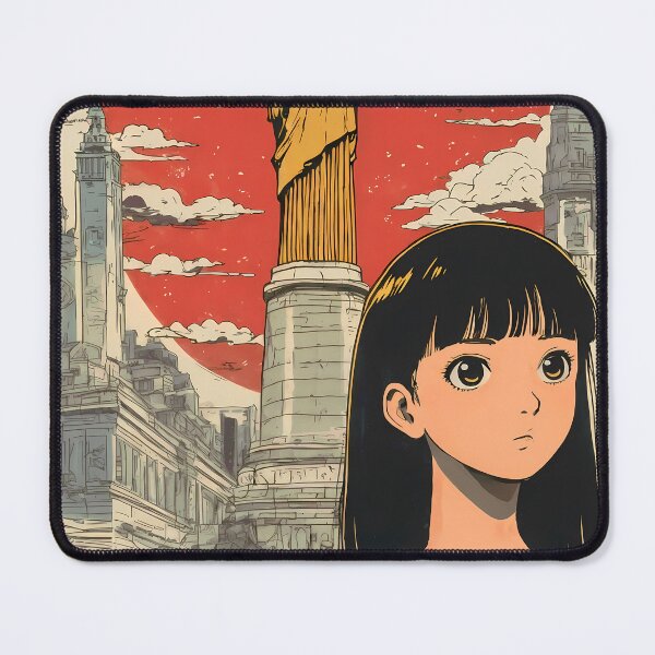 Item preview, Angel of Independence Mexico City Japanese Retro Poster with Anime Girl designed and sold by JacksoonLester.
