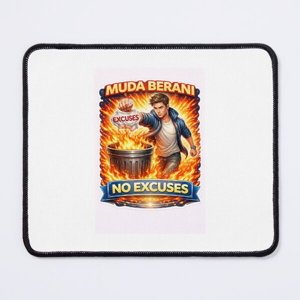 Item preview, Muda Berani No Excuses Sticker – Discipline Mindset, Hustle Motivation, Success Habits, Stop Procrastinating, Self Improvement designed and sold by Wander Pop Studio.