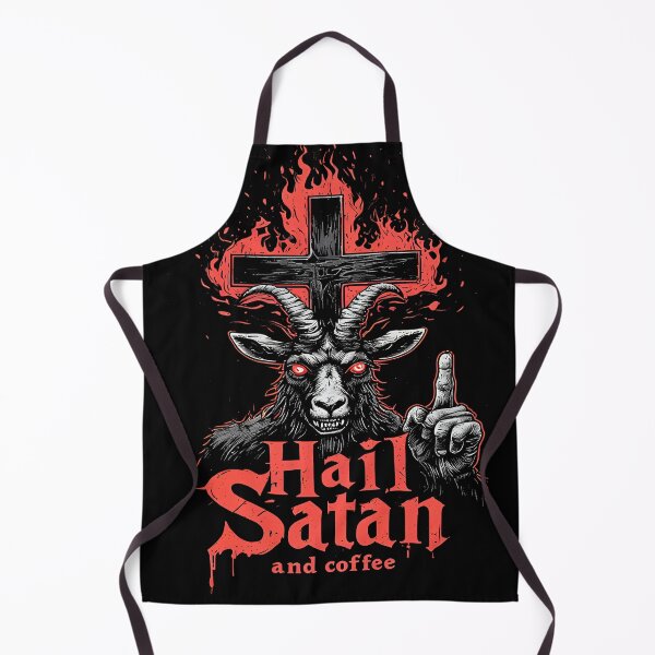 Item preview, Hail Satan and Coffee Funny Baphomet Occult Design designed and sold by MorbidDreams.