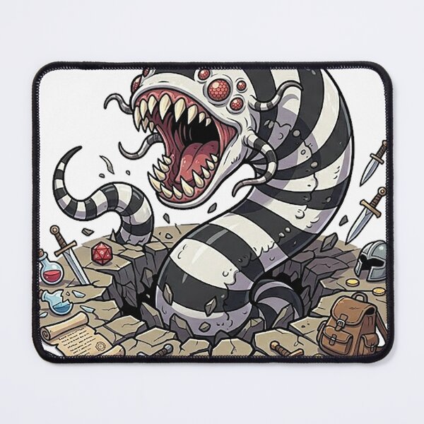 Item preview, Chibi Striped Worm Boss Monster - Giant Beast DND Tabletop RPG designed and sold by ComTheaterShop.