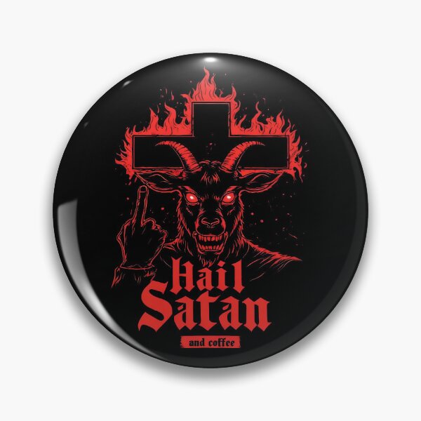 Item preview, Hail Satan And Coffee Baphomet Goat Cross (BLACK) designed and sold by MorbidDreams.