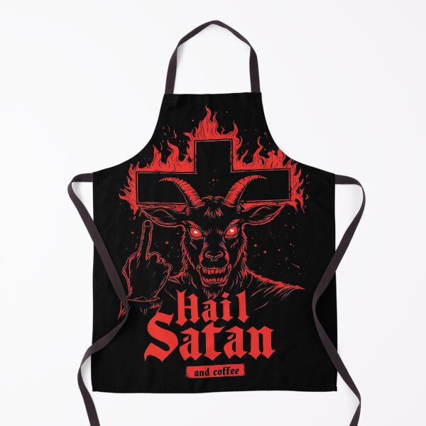 Item preview, Hail Satan And Coffee Baphomet Goat Cross (BLACK) designed and sold by MorbidDreams.