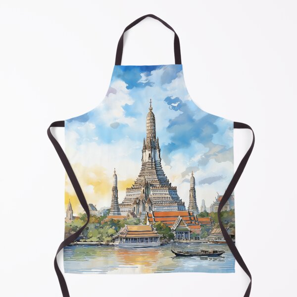 Artikelvorschau, Wat Arun, Bangkok, Thailand – Aquarellkunst: Tempel der Stille entworfen und verkauft von Anuchartl.