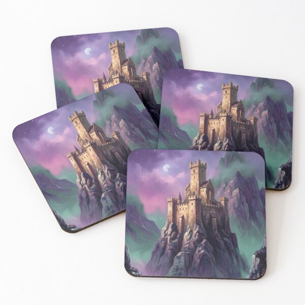Item preview, Mystical Fantasy Castle On Majestic Purple Mountain designed and sold by Vista Atelier.