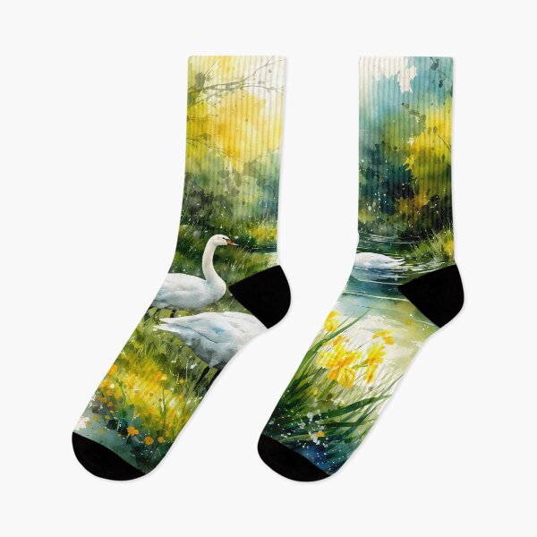 Item preview, Graceful Swans by a Lush Pond designed and sold by cuprum.
