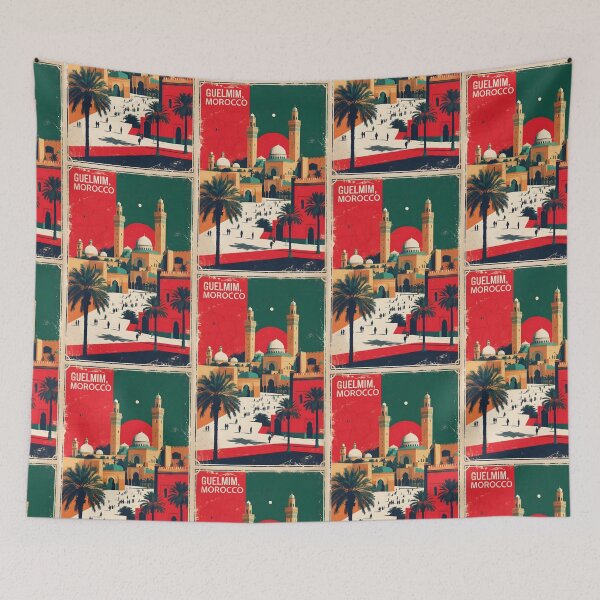 Item preview, Guelmim Morocco Retro Vintage Travel Design designed and sold by TravelersGems.