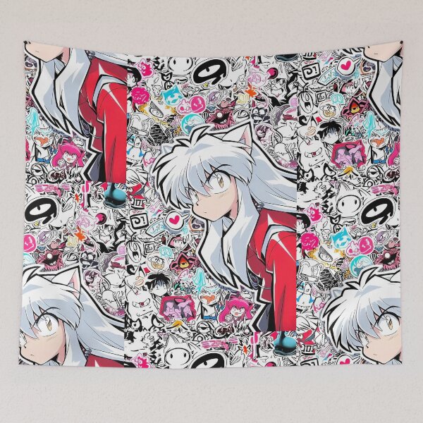 Item preview, Anime Aesthetic Wolf Boy Collage – Kawaii Manga Street Art, Cute White Hair Anime Character Design designed and sold by Dyan4.