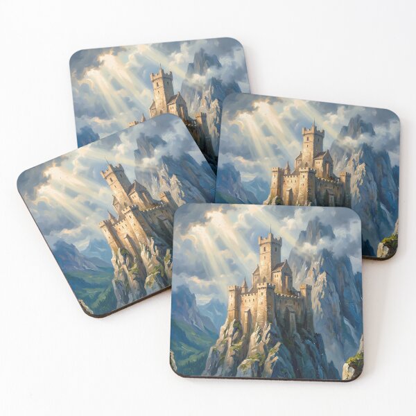 Item preview, Majestic Fortress Peak Under Golden Sun Light designed and sold by Vista Atelier.