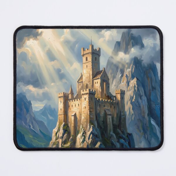 Item preview, Majestic Fortress Peak Under Golden Sun Light designed and sold by Vista Atelier.