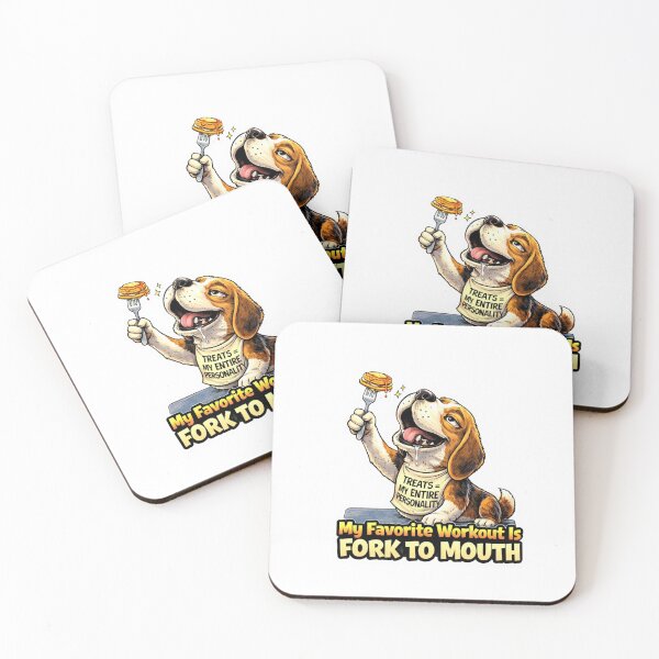 Item preview, Funny Beagle Dog Fork To Mouth Workout Gift Sticker designed and sold by Gentlestate.