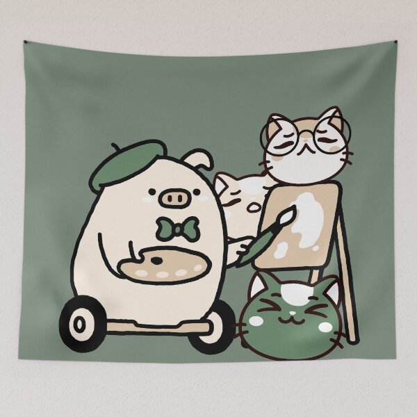 Item preview, Artist Pig Painting with Improvised Walker designed and sold by Kanniax.