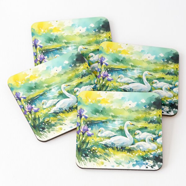 Item preview, Serene Swans by the Pond designed and sold by cuprum.