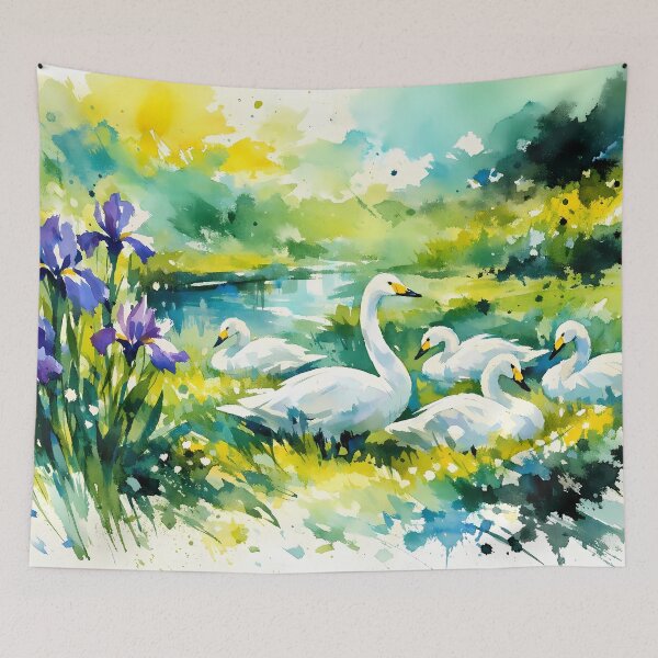 Item preview, Serene Swans by the Pond designed and sold by cuprum.