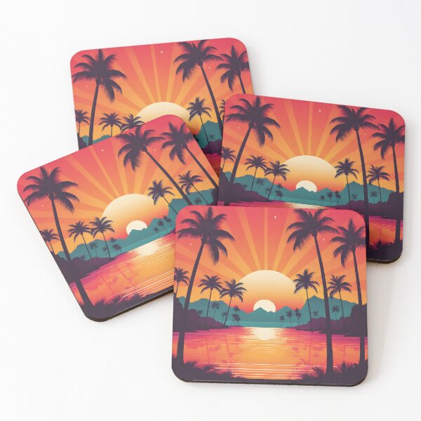 Item preview, Retro Sunset Palm Trees 80s Vintage Aesthetic - 18 designed and sold by RELAX STATION.