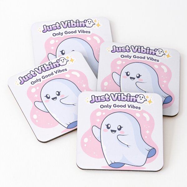 Item preview, ? Cute Ghost Just Vibin Only Good Vibes Kawaii Aesthetic Sticker designed and sold by sumodesign.