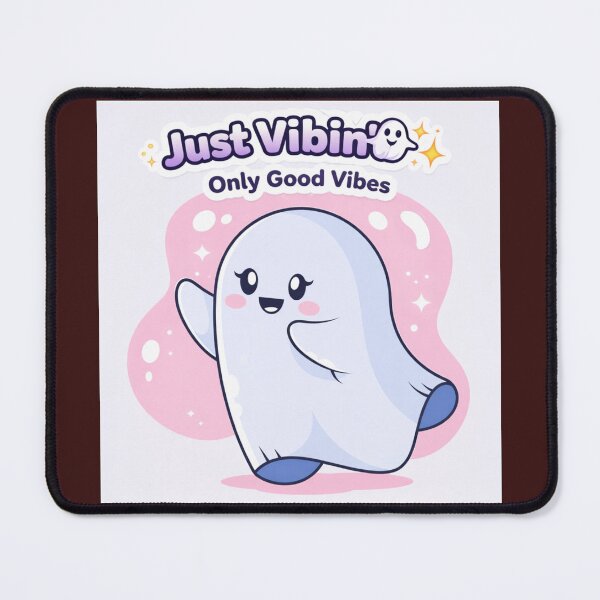 Item preview, ? Cute Ghost Just Vibin Only Good Vibes Kawaii Aesthetic Sticker designed and sold by sumodesign.