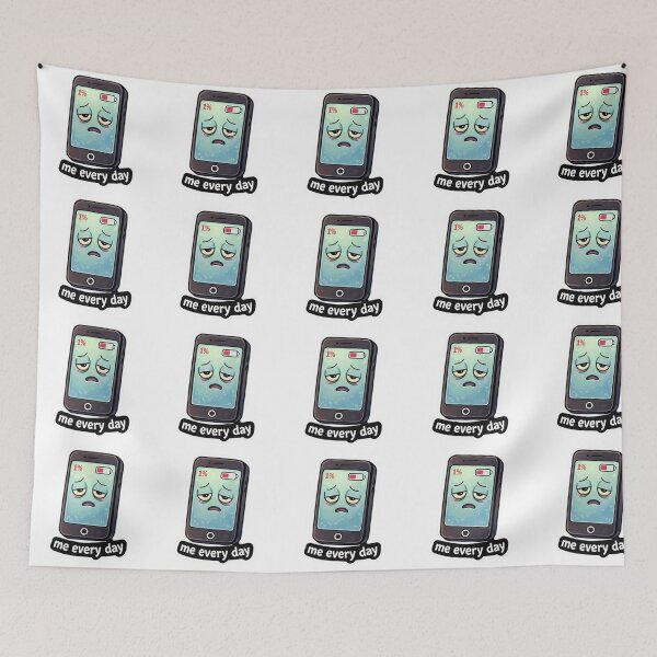 Item preview, Low Battery Mood Sticker | Me Every Day Funny Phone Meme | Relatable Tired Aesthetic designed and sold by Dasts Cart.