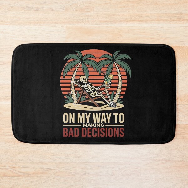 Item preview, On My Way To Making Bad Decisions Skeleton Beach Drinking Shirt | Funny Summer Tropical Vibes designed and sold by ZyziowskyArt.