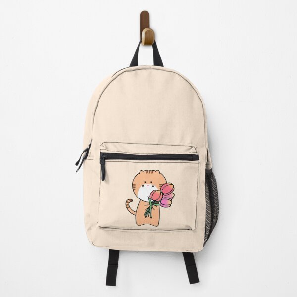 Item preview, Cute Ginger Tabby Cat with a Pink Tulip Bouquet designed and sold by ubborn.