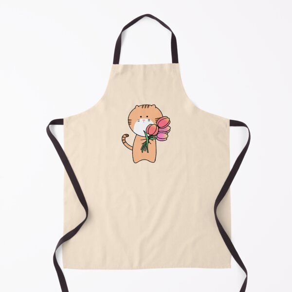 Item preview, Cute Ginger Tabby Cat with a Pink Tulip Bouquet designed and sold by ubborn.