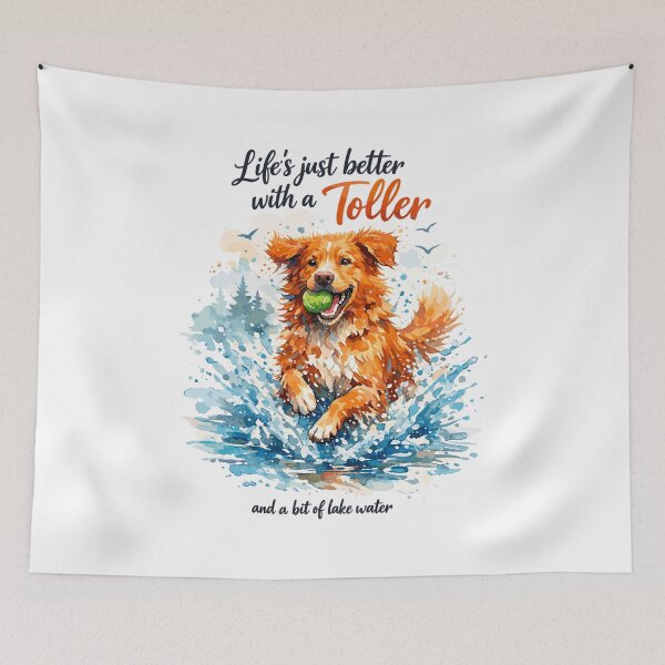 Item preview, Nova Scotia Watercolor: Life’s Better with a Toller designed and sold by Pineapple-Tree.