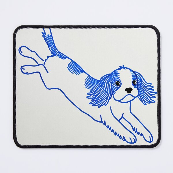 Item preview, Blue Line Cavalier King Charles Spaniel Dog Illustration designed and sold by lautir.
