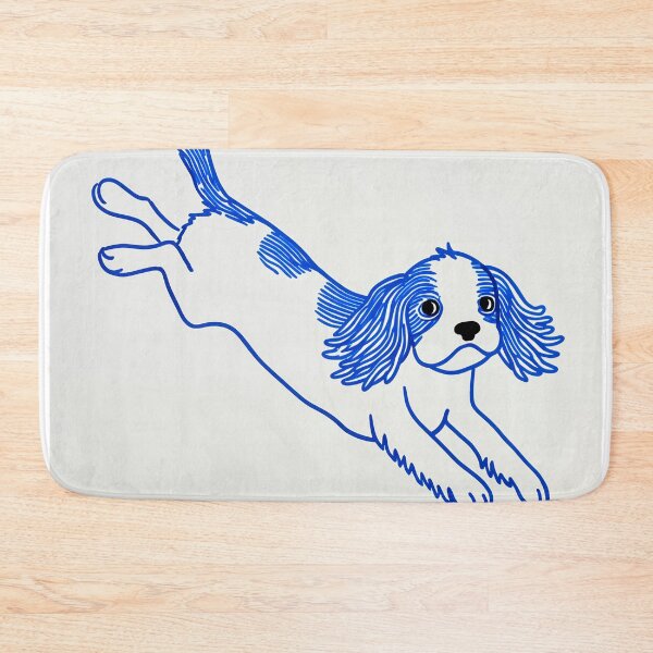 Item preview, Blue Line Cavalier King Charles Spaniel Dog Illustration designed and sold by lautir.