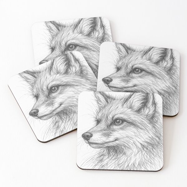 Item preview, Realistic Fox Pencil Portrait | Black and White Wildlife Sketch | Detailed Woodland Animal Art Print designed and sold by Leon Woods Pencil Art.