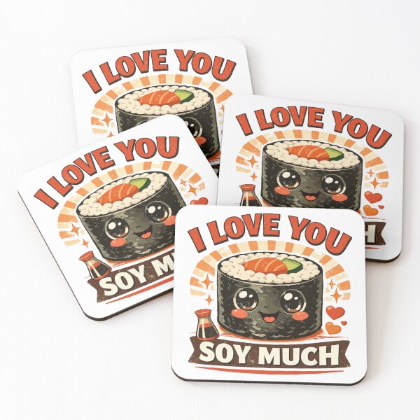 Item preview, Kawaii sushi retro print: I love you so much designed and sold by Pineapple-Tree.