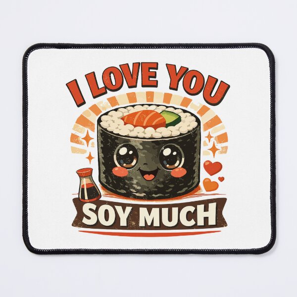 Item preview, Kawaii sushi retro print: I love you so much designed and sold by Pineapple-Tree.