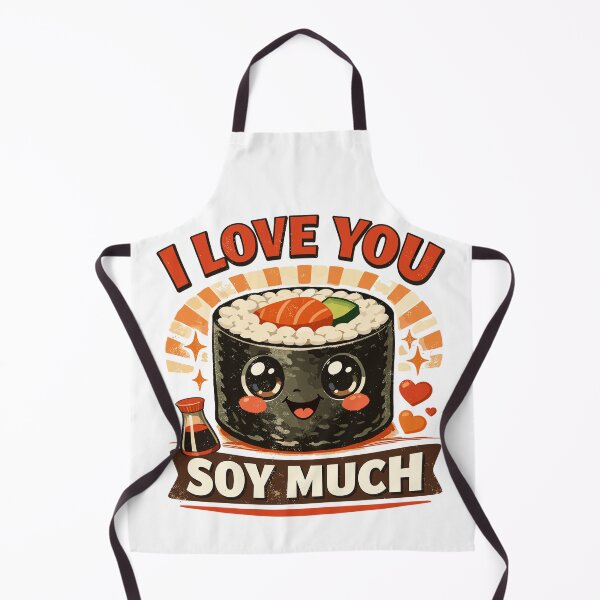 Item preview, Kawaii sushi retro print: I love you so much designed and sold by Pineapple-Tree.