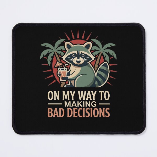 Item preview, On My Way To Making Bad Decisions Raccoon Drinking Shirt | Funny Summer Tropical Animal Vibes designed and sold by ZyziowskyArt.
