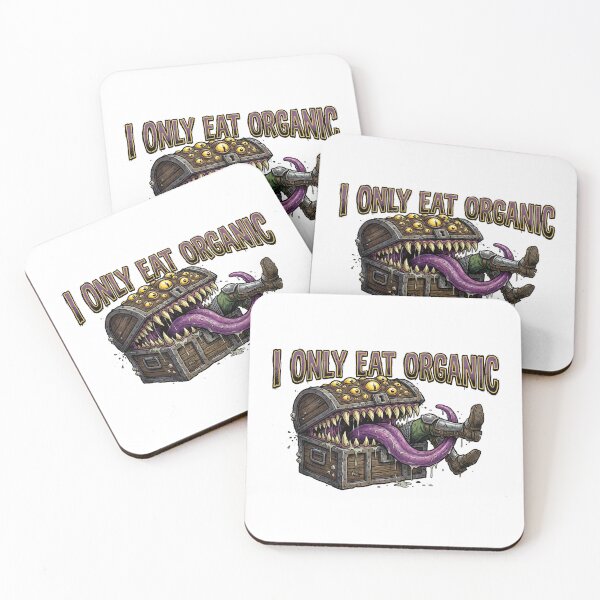 Item preview, I Only Eat Organic Funny Mimic RPG Monster designed and sold by Fenay Designs.