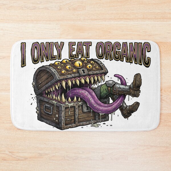 Item preview, I Only Eat Organic Funny Mimic RPG Monster designed and sold by Fenay Designs.