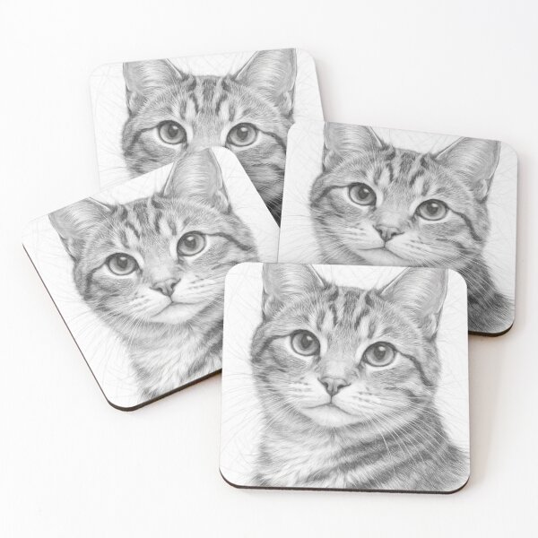 Item preview, Realistic Tabby Cat Pencil Portrait | Black and White Cat Sketch | Detailed Feline Art Print for Cat Lovers designed and sold by Leon Woods Pencil Art.