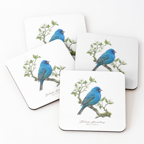 Item preview, Indigo Bunting and White Flower designed and sold by Takeda-art.