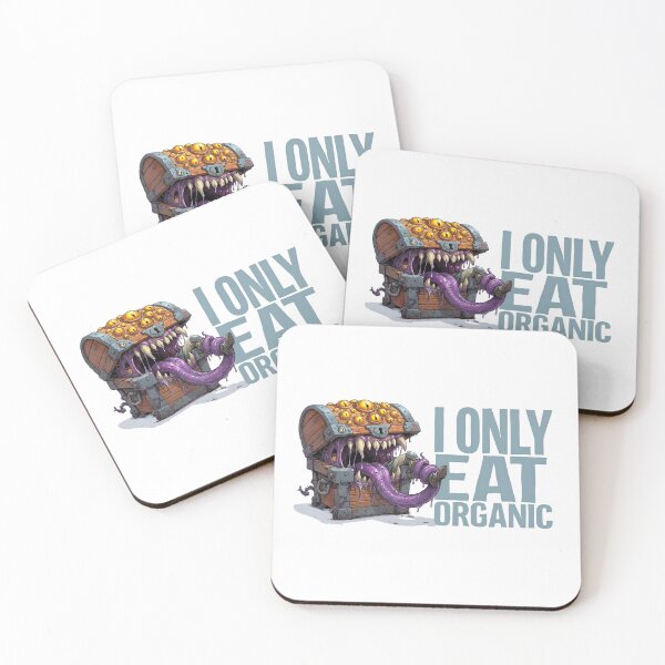 Item preview, I Only Eat Organic Monster Chest Fantasy RPG designed and sold by Fenay Designs.