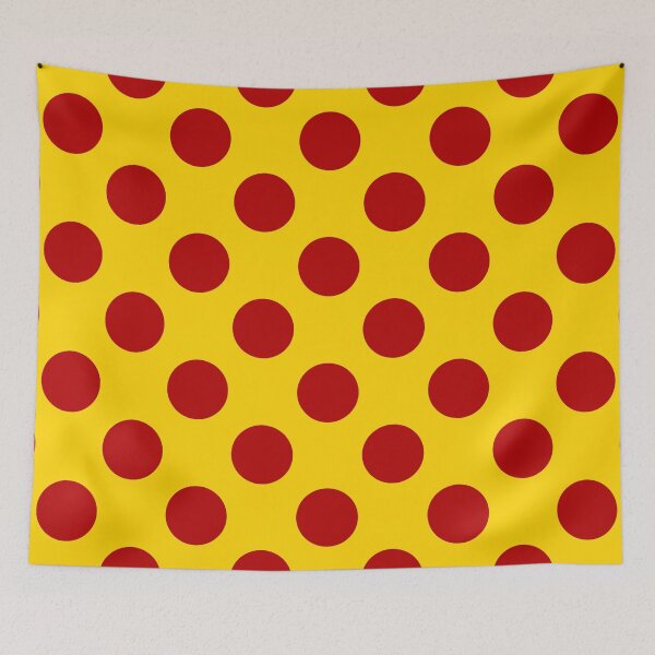 Item preview, Red polka dots on a yellow background designed and sold by Sonia Pascual Izquierdo.