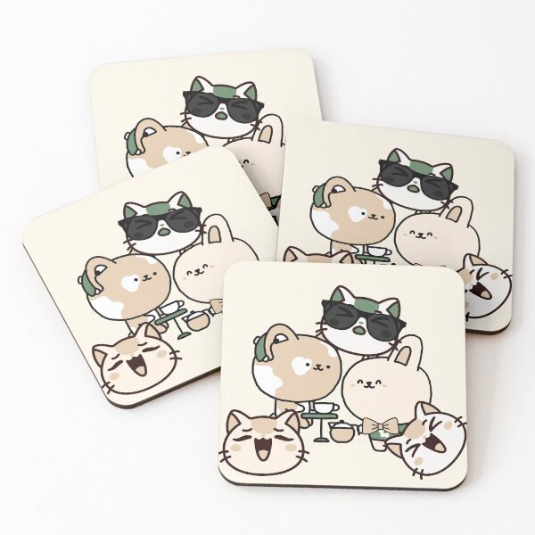 Item preview, Hard of Hearing Cat Enjoying Coffee with Friends designed and sold by Kanniax.