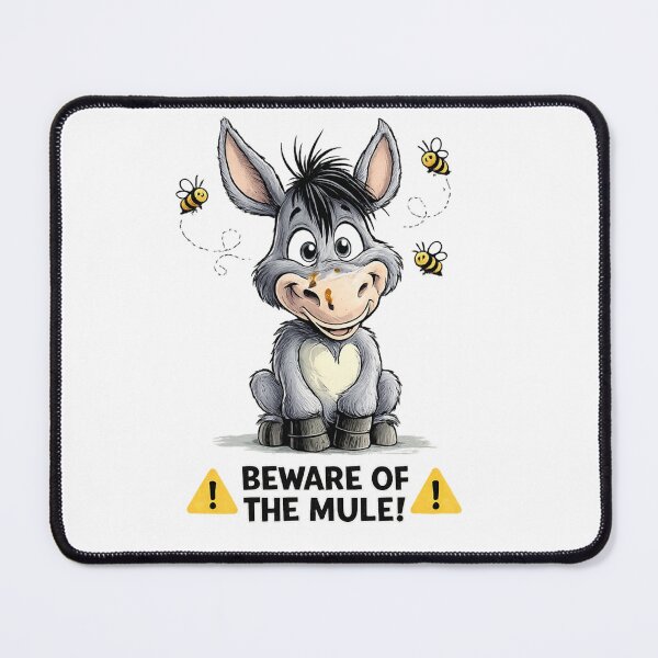 Item preview, Beware of the Mule Funny Donkey Warning Design designed and sold by Gezonde-Voeding.