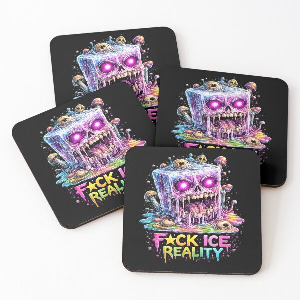 Item preview, F*ck Ice Reality Melting Skull – Trippy Horror Eye Cube Design designed and sold by MariDonna.