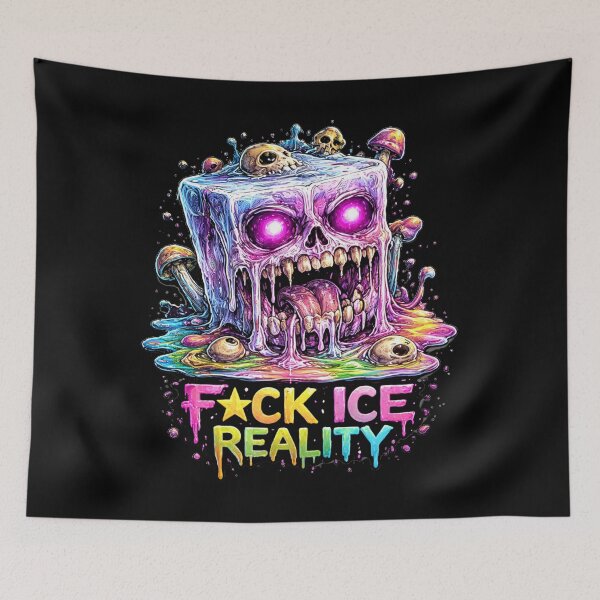 Item preview, F*ck Ice Reality Melting Skull – Trippy Horror Eye Cube Design designed and sold by MariDonna.