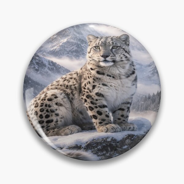 Item preview, Majestic Snow Leopard on Snowy Mountains designed and sold by Super beautiful art.