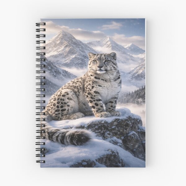 Item preview, Majestic Snow Leopard on Snowy Mountains designed and sold by Super beautiful art.