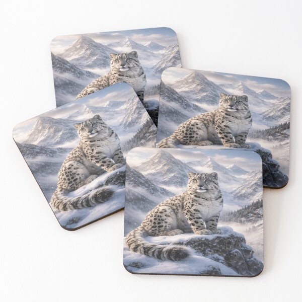 Item preview, Majestic Snow Leopard on Snowy Mountains designed and sold by Super beautiful art.