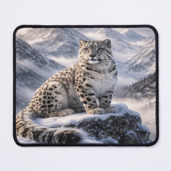 Item preview, Majestic Snow Leopard on Snowy Mountains designed and sold by Super beautiful art.