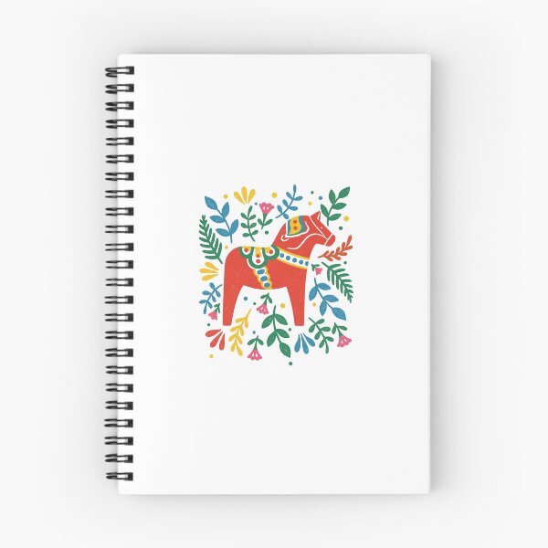 Item preview, Scandinavian Dala Horse Folk Art — Colorful Nordic Floral Illustration | Traditional Swedish Heritage Design designed and sold by Colorful-Garden.