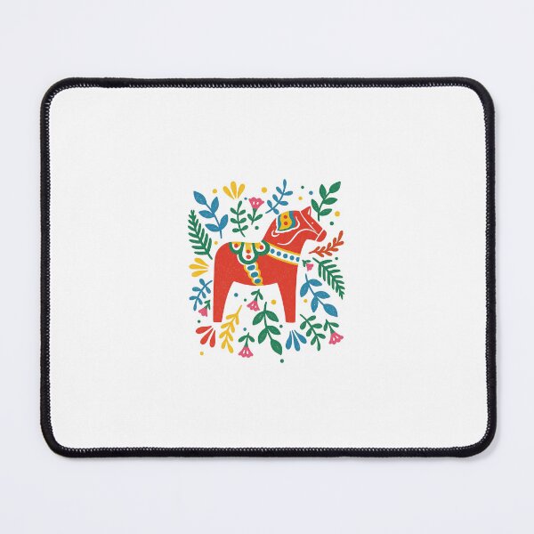 Item preview, Scandinavian Dala Horse Folk Art — Colorful Nordic Floral Illustration | Traditional Swedish Heritage Design designed and sold by Colorful-Garden.
